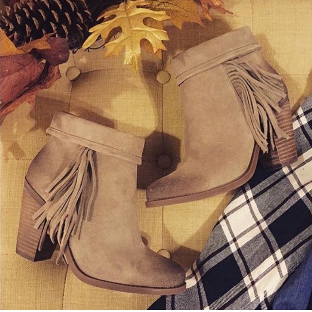 Jessica Simpson suede fringe booties